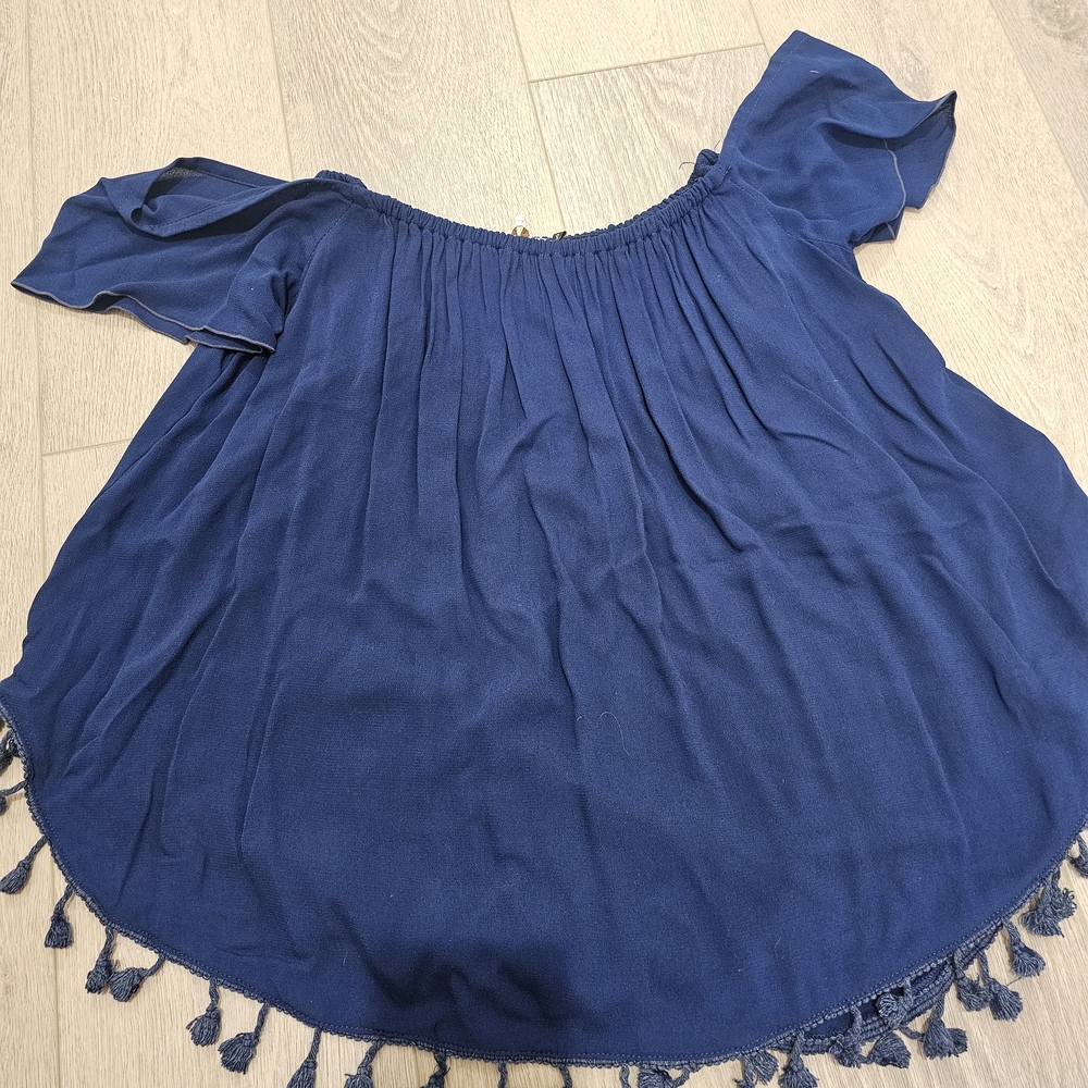 Ava Sky Blue Off-Shoulder Tunic